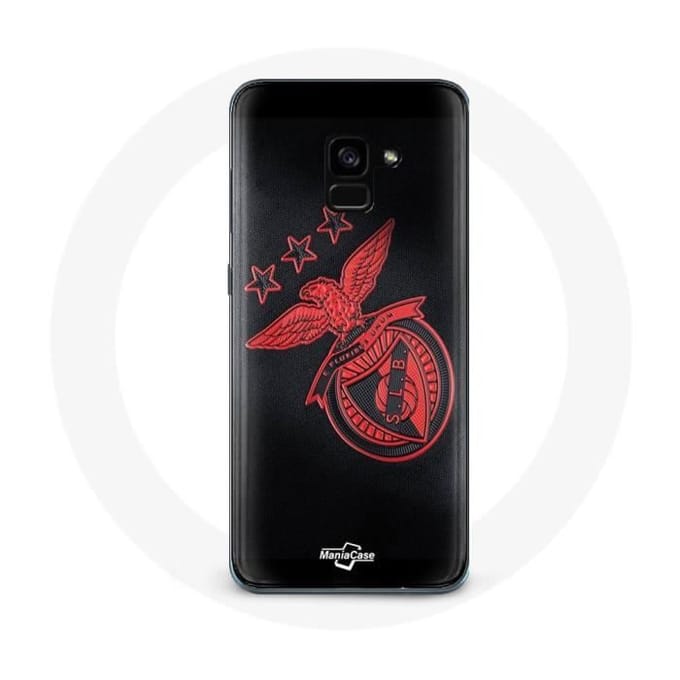 Samsung Galaxy A5 2018 hoesje slb benfica zwarte achtergrond