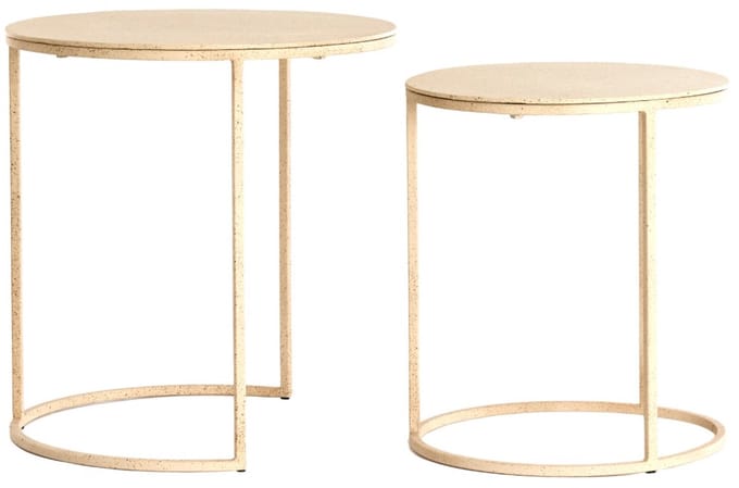 Light & Living Bijzettafel Sadar - Bruin - Ø52x46cm + Ø50x40cm - Modern