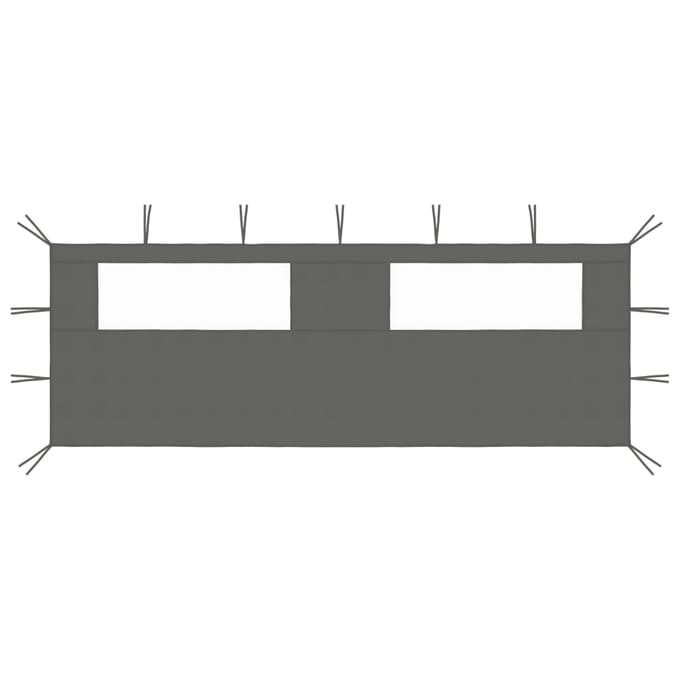 vidaXL - Prieelzijwand - met - ramen - 6x2 - m - antracietkleurig