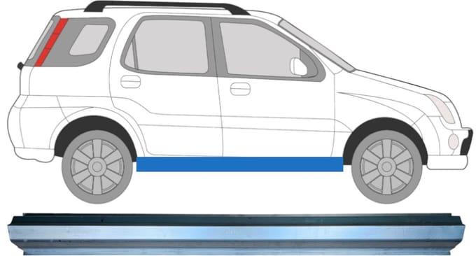 Reparatie dorpel voor Suzuki Ignis 2000-2003 / Links = Rechts (symmetrisch)