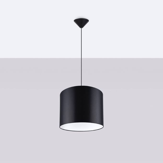 Sollux Lighting Hanglamp Nova - E27 - zwart - stof/PVC - 88x30x30cm