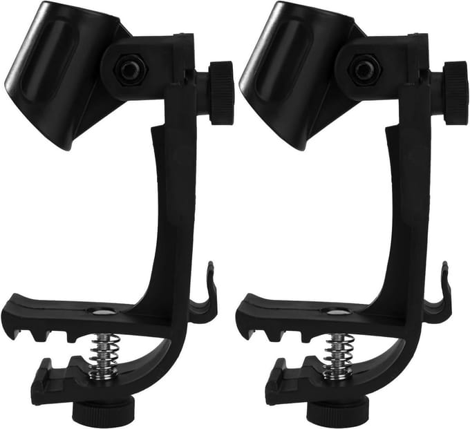 Verstelbare Microfoonclips voor Drum- en Percussie-instrumenten - Praktische en Schokbestendige Microfoonhouder 1 Paar