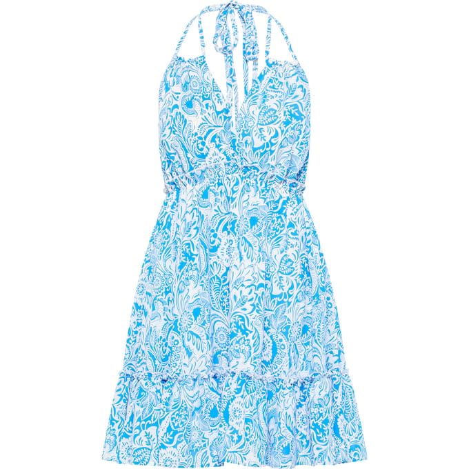 IZIA Zomerjurk Dames blauw wit