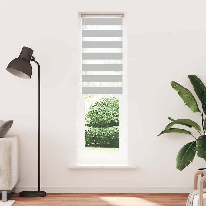 vidaXL - Zebra - rolgordijn - 60x200 - cm - stofbreedte - 55,9 - cm - lichtgrijs