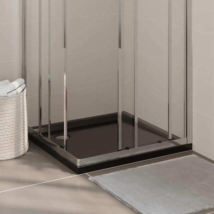 vidaXL - Douchebak - vierkant - 80x80 - cm - ABS - zwart