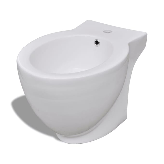 Ronde Staande Bidetstandaard Wit Premium Keramiek