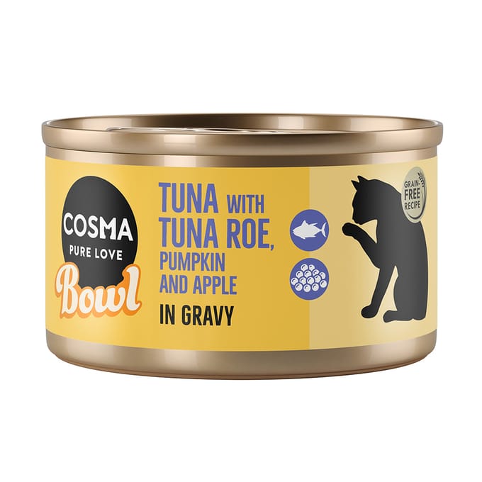 6x80g Tonijn met Tonijnkuit Bowl Cosma Kattenvoer