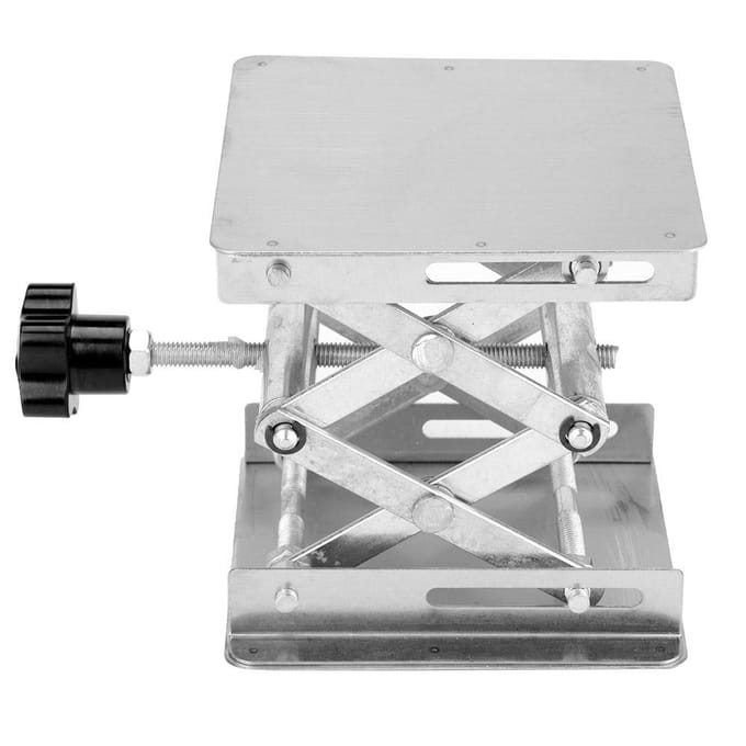 Roestvrij Staal Laboratorium Hefplatform Stand Schaarrek 100*100*160mm (Zwarte Handgreep) white