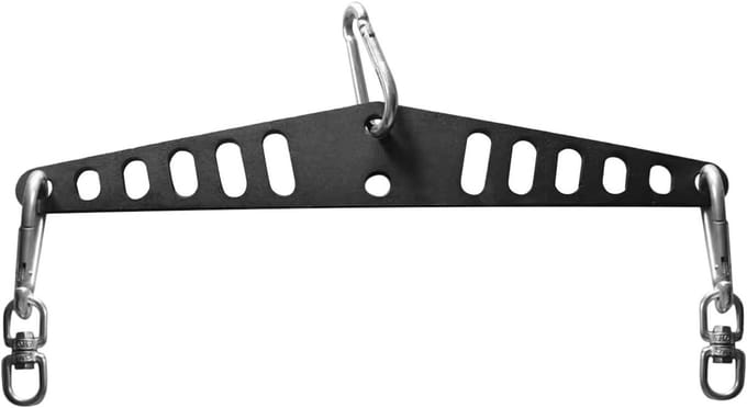 Kabel Workout Attachment - Pulldown Systeem - Kracht Training - Instelbare Rug-Trekhoek - 38 cm - Zwart