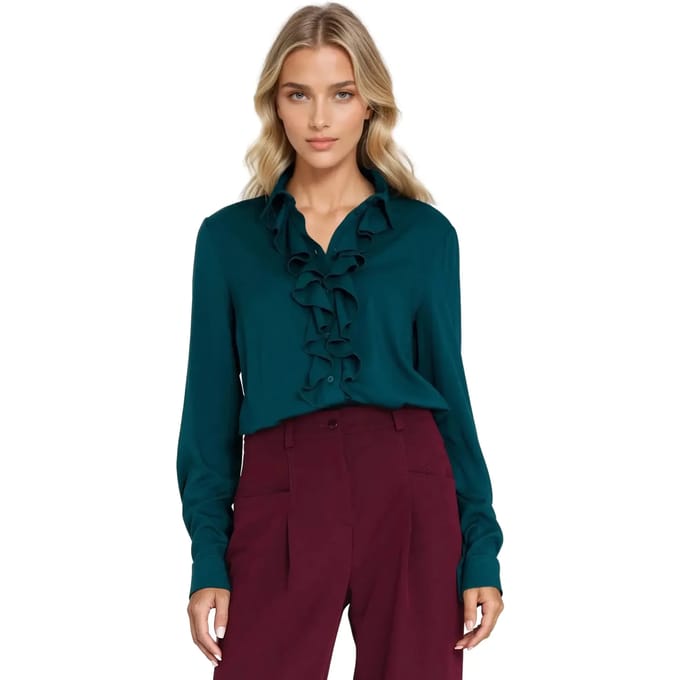 Vrouwelijke viscose blouse met volant Nife