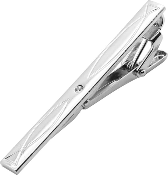 Fako Bijoux® - Dasspeld - Stropdas Clip - Tie Clip - Deluxe - Model Maurice - 60mm - Zilverkleurig
