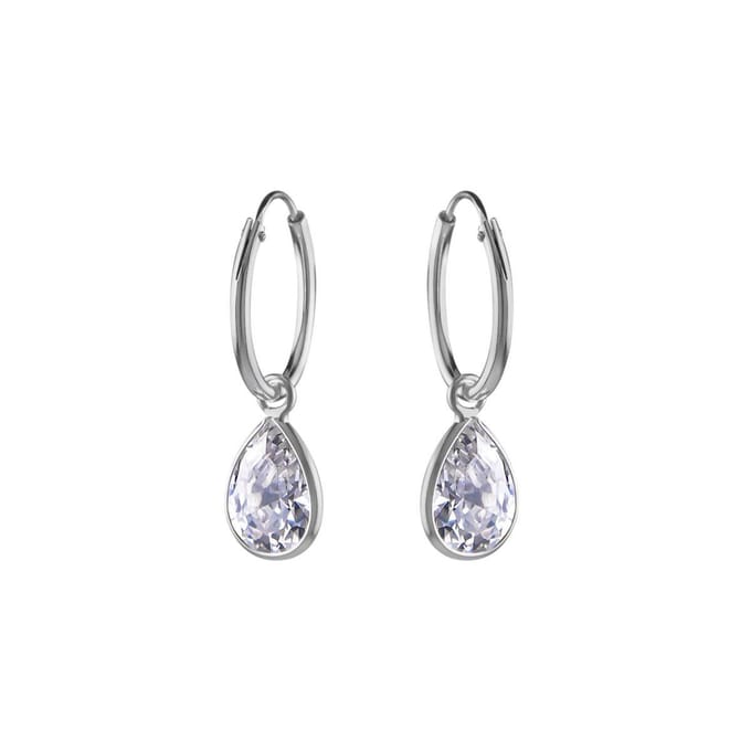 WeLoveSilver - dames oorringen - zilver - met druppelkristal