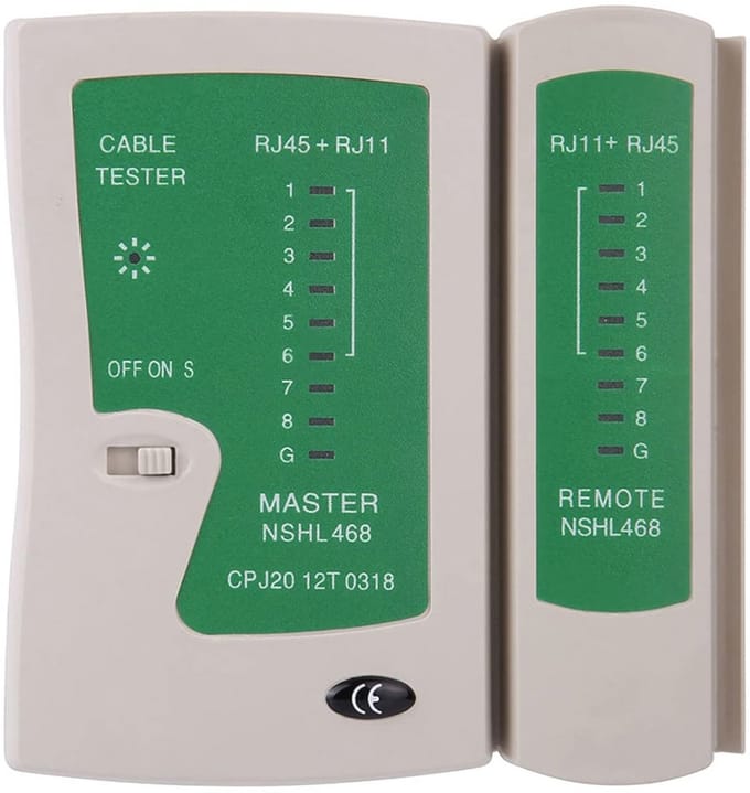 2-in-1 Ethernet Tester voor RJ45 en RJ11 Kabels - Professionele Netwerktester