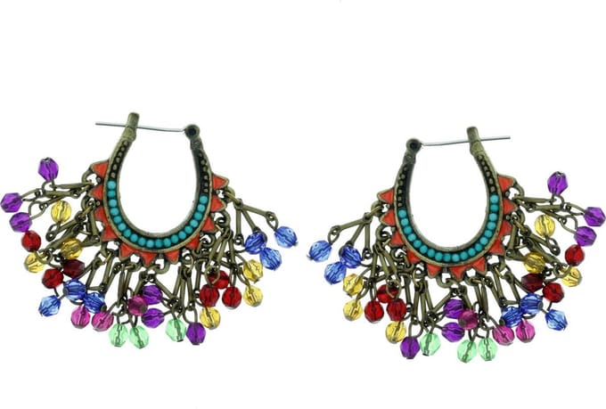 Behave - Oorhangers met kralen - Multicolor boho - Festival look