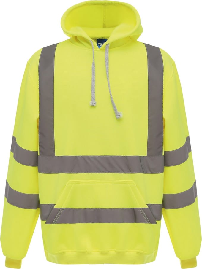 Yoko Hi-Vis pullover hoodie YHVK05 - Hi Vis Yellow - L