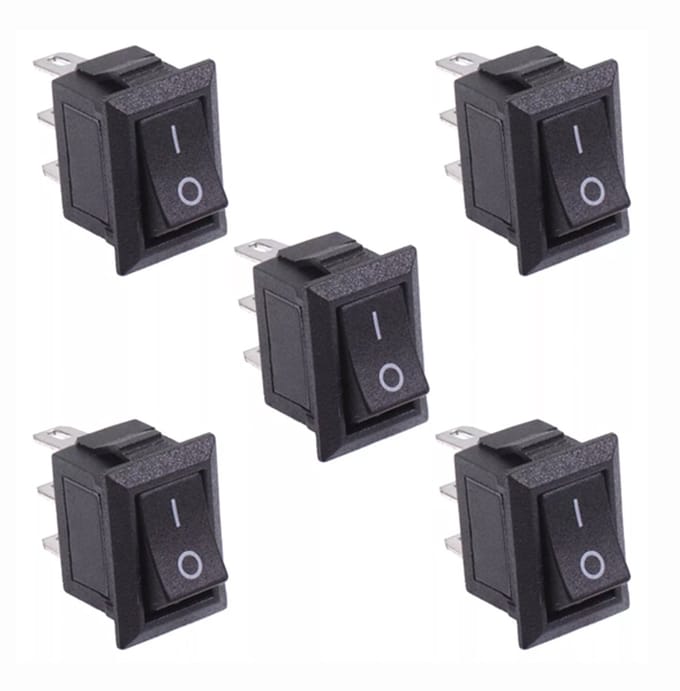 Tuimelschakelaar KCD11 – ON-OFF – 3-Pins – 10×15 mm – Mini Rocker Switch 5-stuks