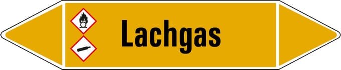 Lachgas leidingmarkering op vel 126 x 26 mm - 5 per vel