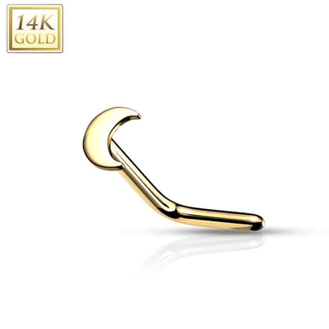 Piercing 14kt L-bend moon 0.8x6x3 - goud - LMPiercings