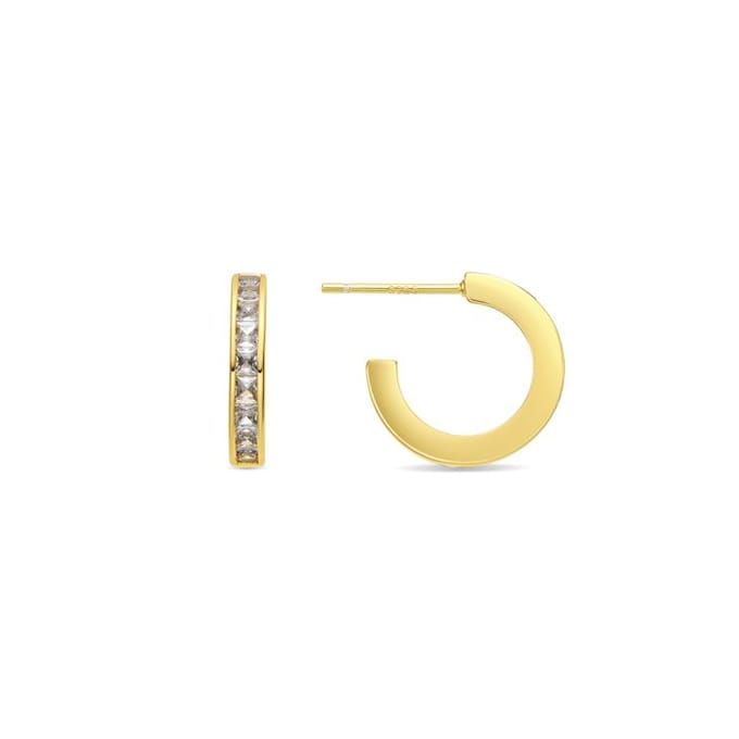 Boucles d'oreilles - LUXENTER - Daver - Zircone brillante - Finition or jaune 18k - Alliage métallique jaune