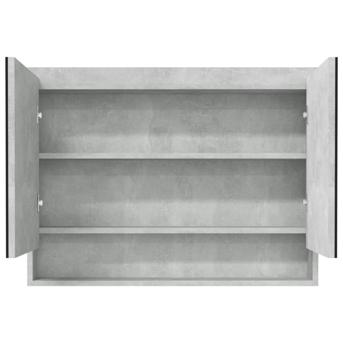 vidaXL - Badkamerkast - met - spiegel - 80x15x60 - cm - MDF - betongrijs