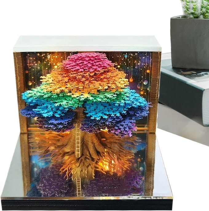 3D Agenda - Notitieblok Planner - Dagelijkse Planning - Decoratief Papier - 8.5 x 8.5 cm
