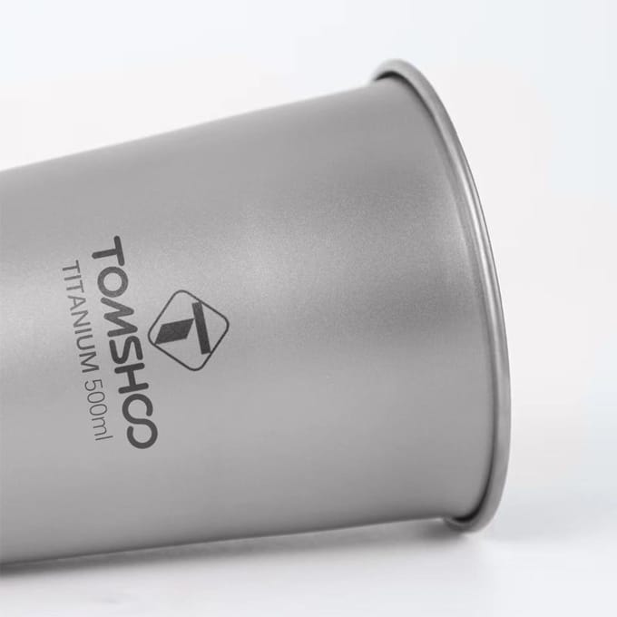TOMSHOO Outdoor Camping Titanium Beker Puur Titanium Waterbeker Bierpul Draagbaar zilver