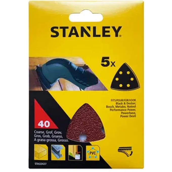Stanley Schuurpad Quick Fit - K40 - Rood Aluminiumoxide - 5 Stuks