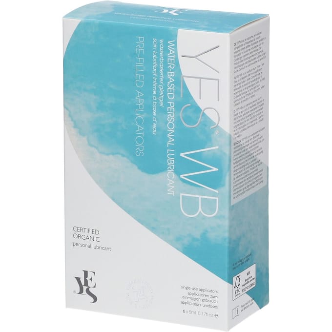 Yes® WB Water Based Personal Lubricant 6x5 Glijmiddel