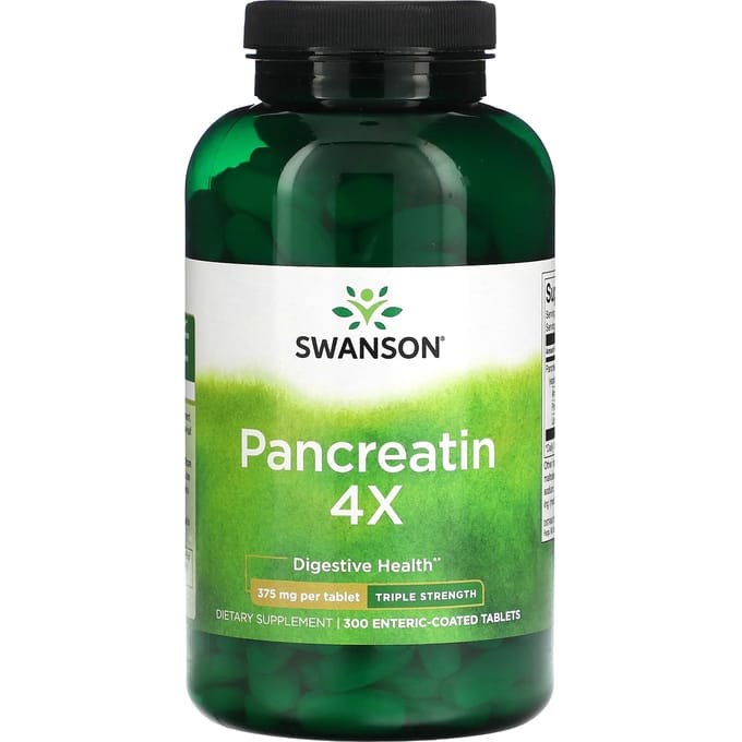 Pancreatine 4X, 3X Sterkte, 375 mg, Maagsapresistent omhulde tabletten, 300 tabletten
