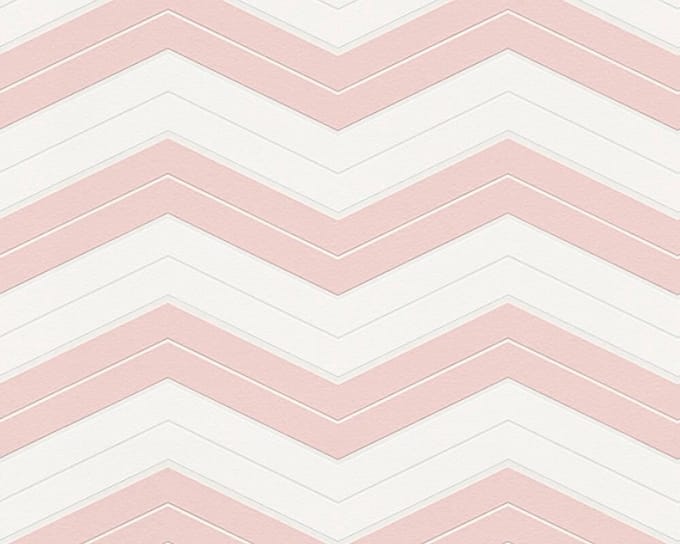 CHEVRON BEHANG - Roze Wit - AS Creation DESIGNDSCHUNGEL 2 by Laura Noltemeyer