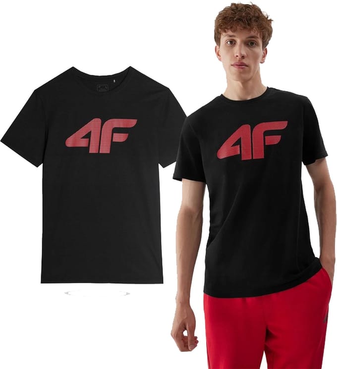 4F Heren-T-shirt AW23TTSHM0877 Zwart Maat M