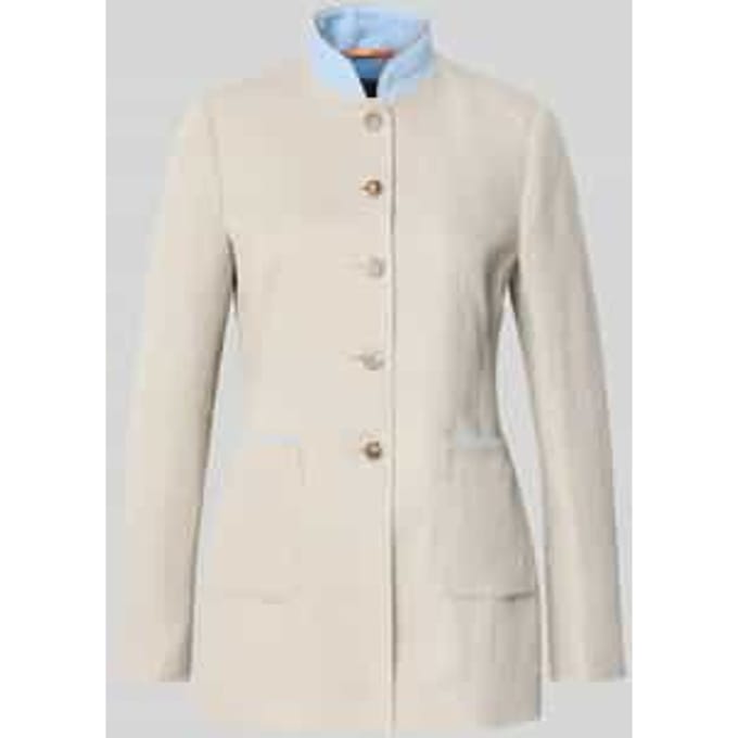slim fit blazer van linnen-katoenmix