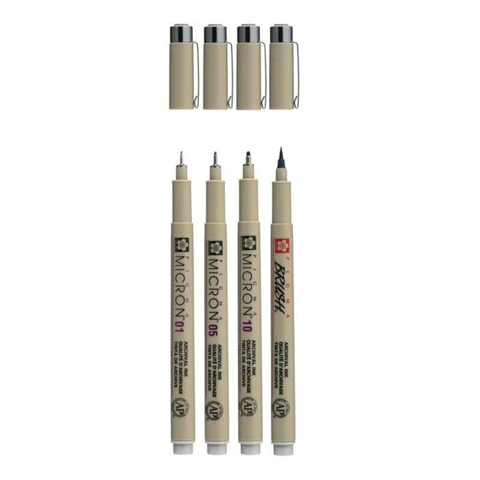 Feutres - Dessin - Esquisse - Pigma Micron 05 - Sakura - Gris froid clair - 4 tailles gris