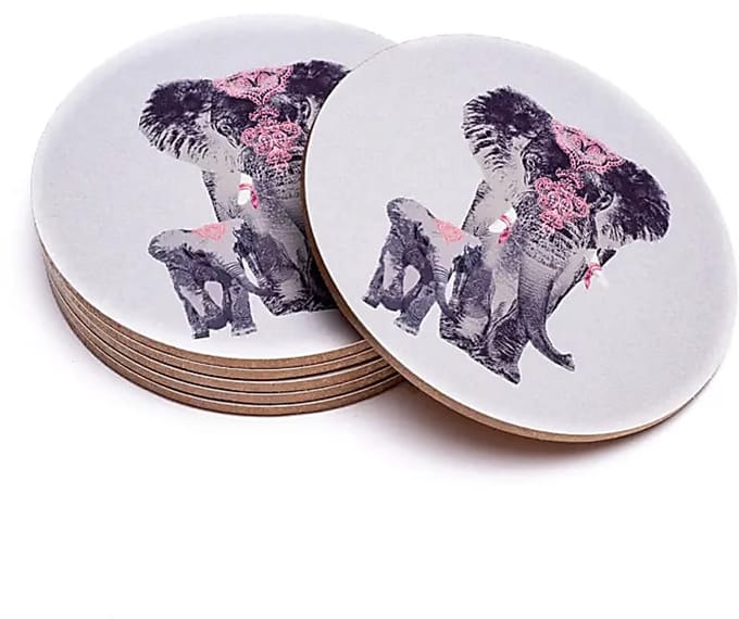 Onderzetters Olifant Set van 6 - 152 g Set van 4 stuks - 152 g - 152g