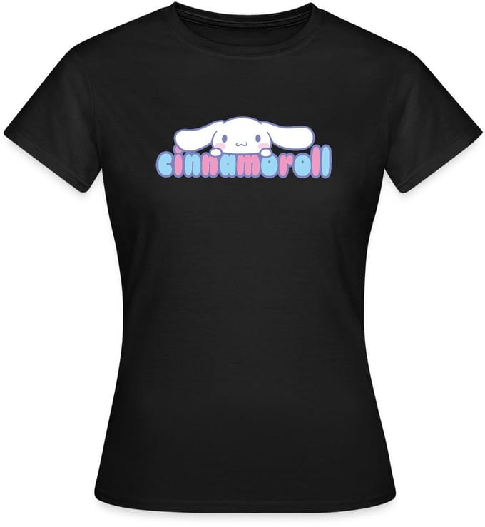 Cinnamoroll Gluurt Over De Letters T-Shirt Dames