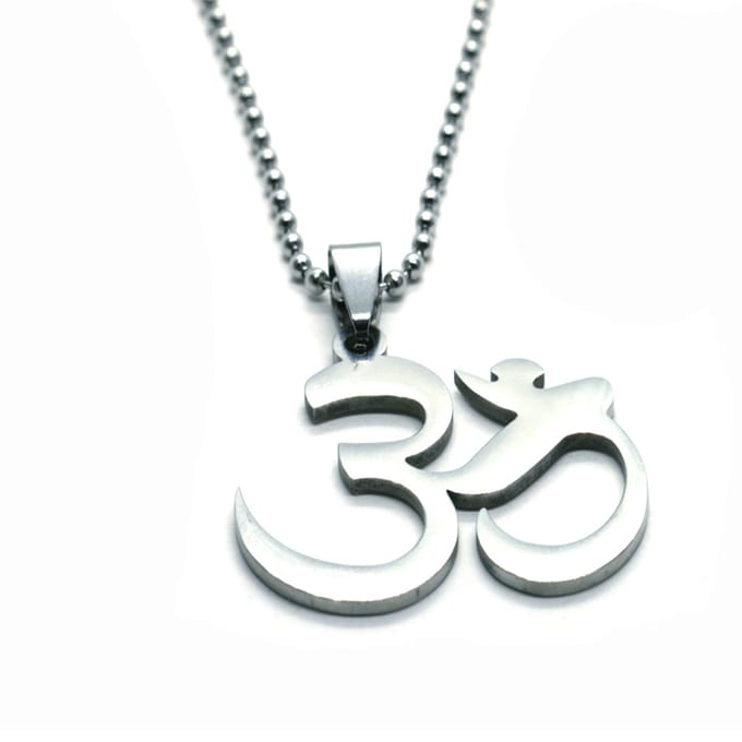 IbizaMen - heren - ketting - Edelstaal - OM teken - RVS - 74cm