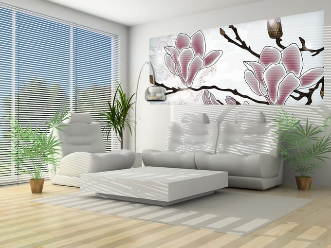 Flowers Magnolia Branch Photo Wallcovering