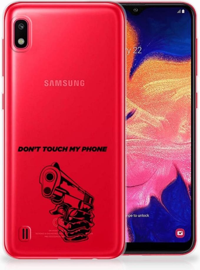Samsung Galaxy A10 Silicone-hoesje Gun Don't Touch My Phone