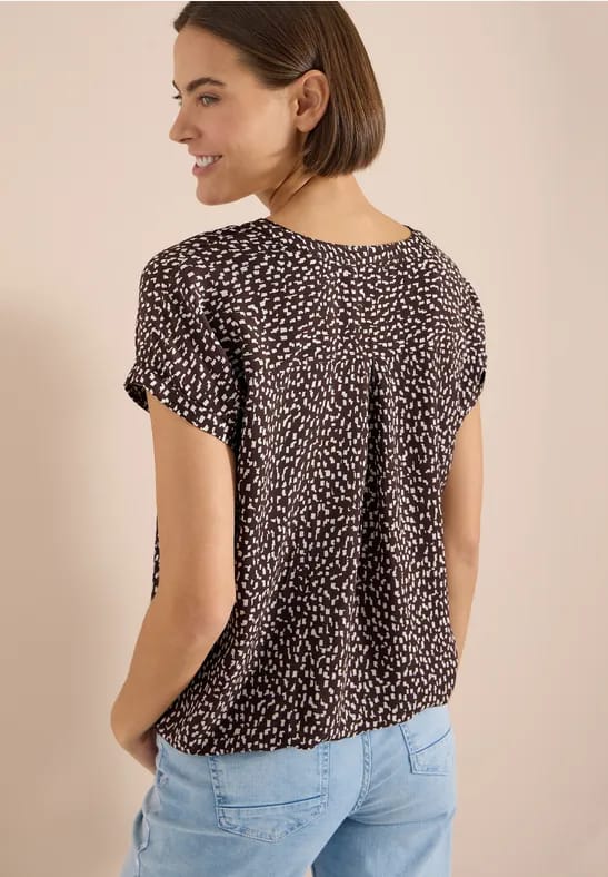 Blouse met hangende schouder en print