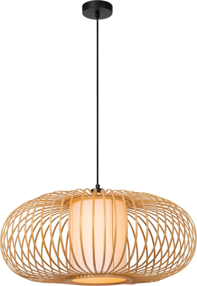 Lucide THULINE - Hanglamp - Ø 60 cm - 1xE27 - Lichte houtlook - Essential - Japandi