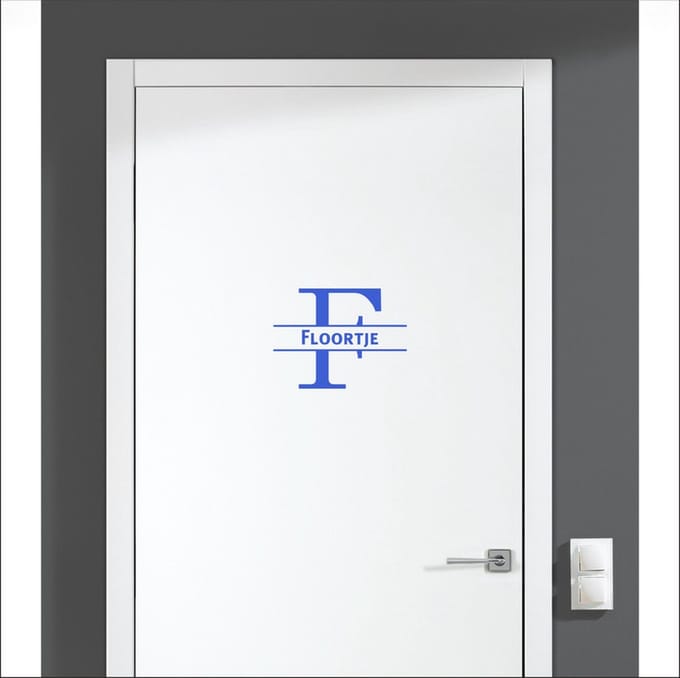 Deursticker Met Naam -  Floortje - Blauw