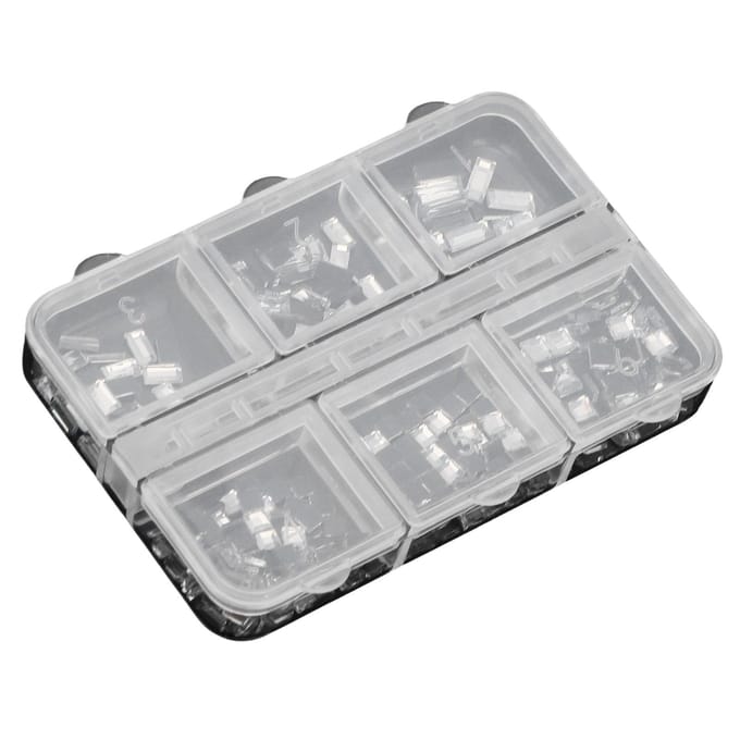 2 Boîtes Strass Dos Plat 6 Grilles DIY Strass Nail Art Carrés Rectangulaires à la Mode white