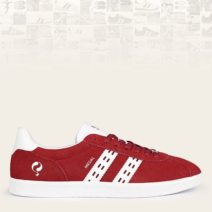 Heren Sneaker Medal - Donkerrood/Wit