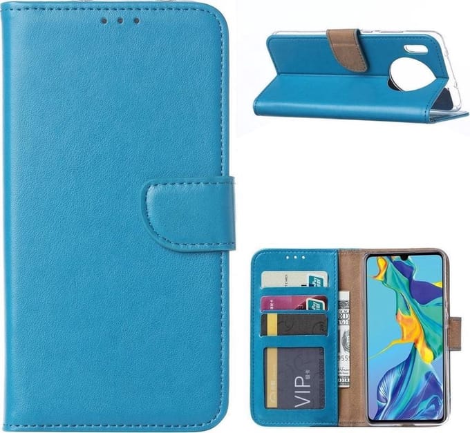 Bookcase Geschikt voor: Huawei Mate 30 - Turquoise - portemonnee hoesje