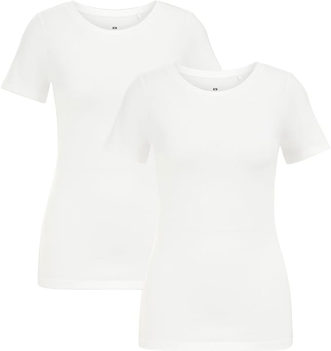 WE Fashion Dames T-shirt van katoenmix, 2-pack