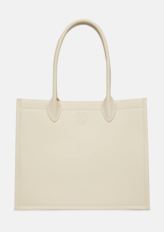 Dames leren totebag met magnetische sluiting COMMA