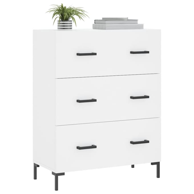 vidaXL - Dressoir - 69,5x34x90 - cm - bewerkt - hout - wit