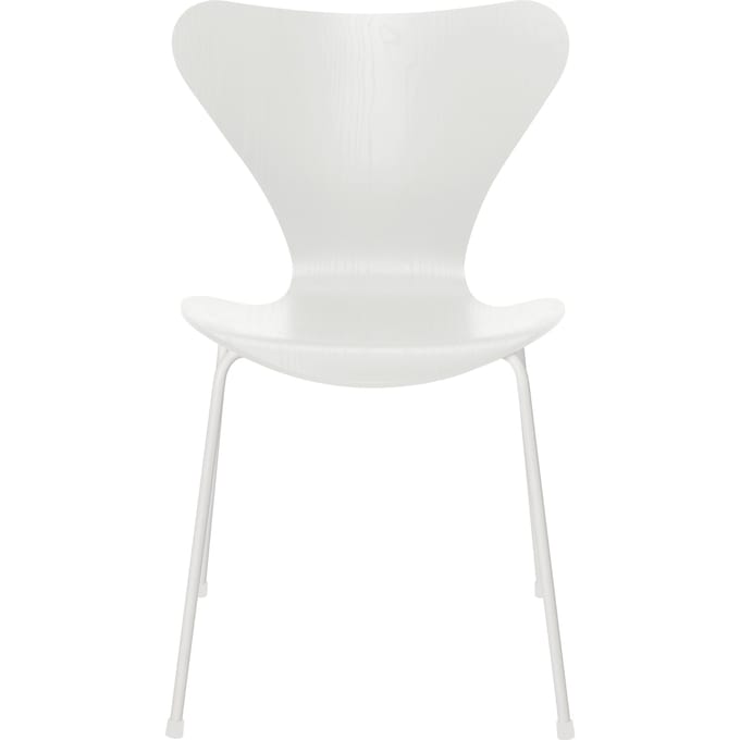 Fritz Hansen Serie 7 3107 stoel - gekleurd fineer - essen wit - wit