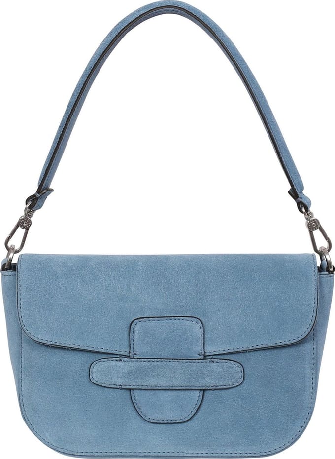 abro Schoudertas Leather Suede Shoulder Bag Camilla Light Blue / Fairy Lichtblauw