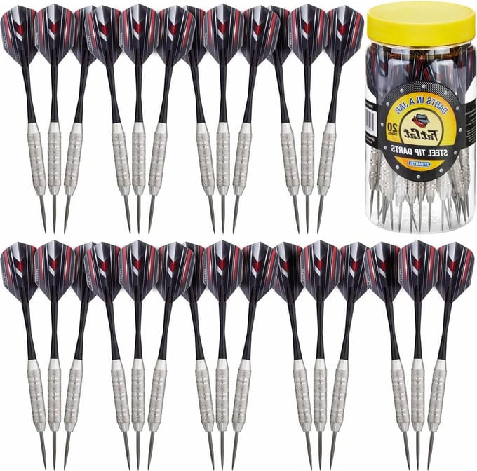 Stalen tip dartpijlen met opberg- en reiscontainer - 19 gram (Pack van 27)
